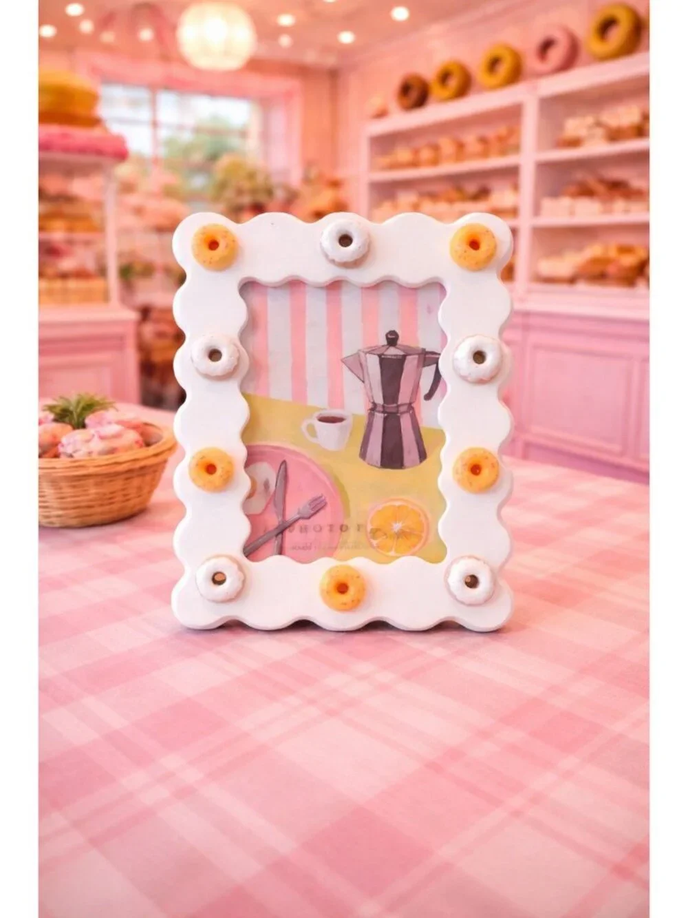 New Dessert Frosted Donut Minatures 3D Room Decor Photo Picture Frame 4x6